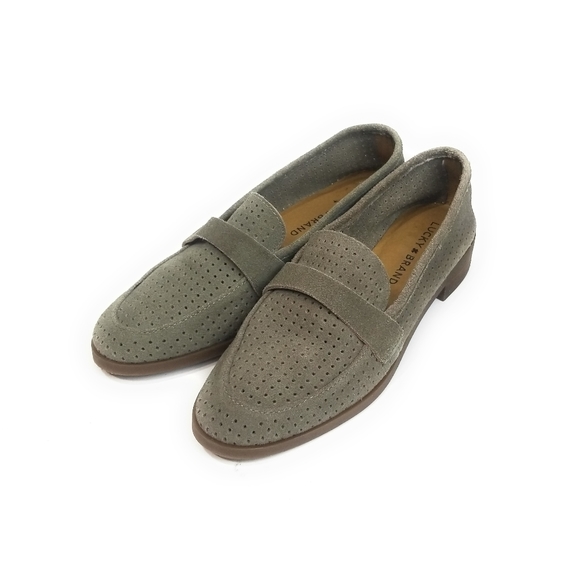 LUCKY BRAND New Taupe Perforated Loafers Size 6 - Picture 6 of 8